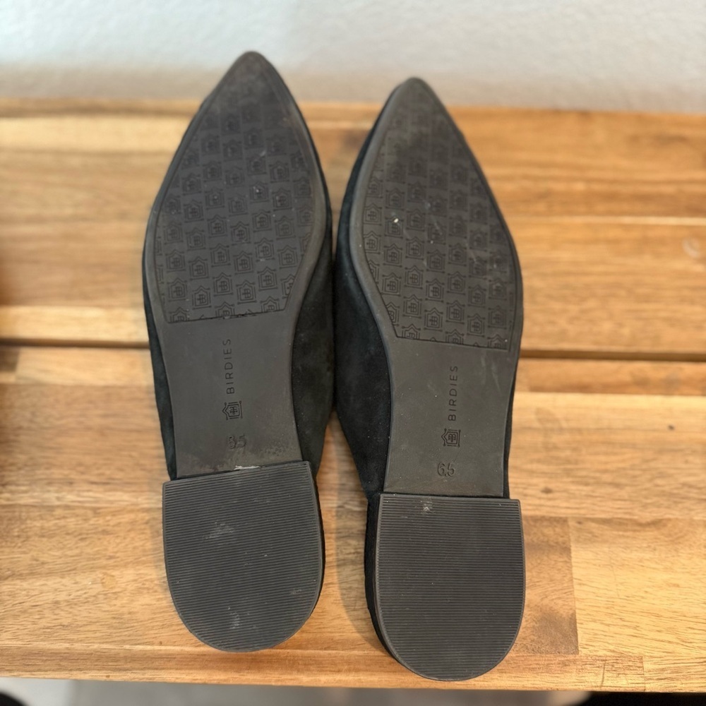 Birdies- The Swan Black Suede Pointy Mules - Size 6.5 - Picture 5 of 6